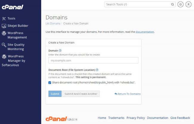 cPanel Domains