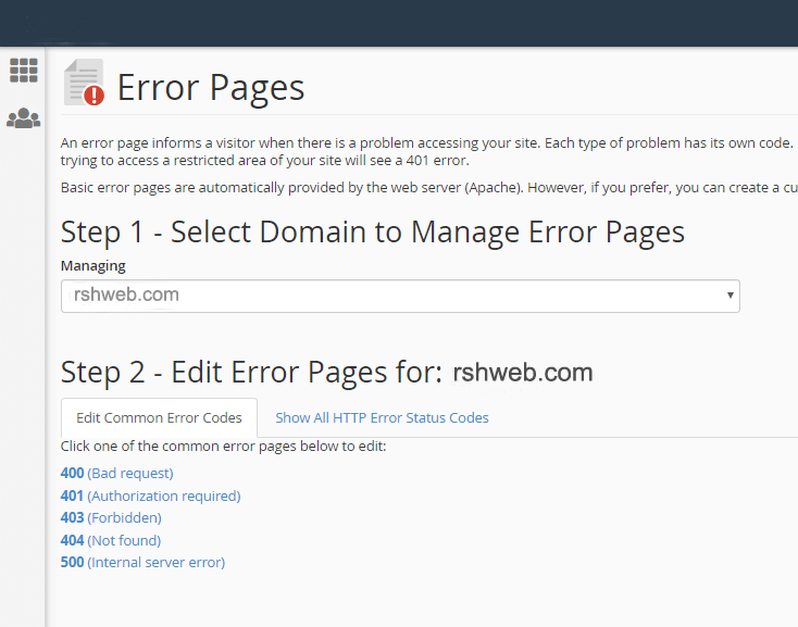 Using the Custom Error Page Interface in cPanel with Video