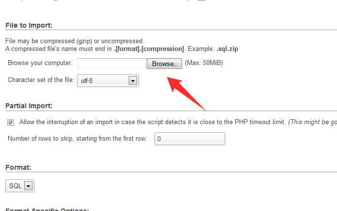 cPanel database