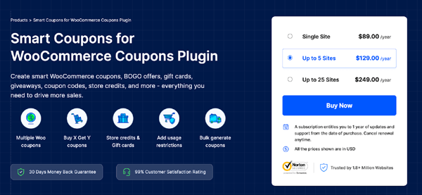 The discount rules for WooCommerce plugin let you create bulk discounts