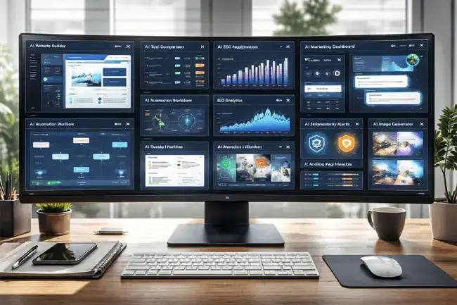 Top AI tools and software platforms for business productivity and automation