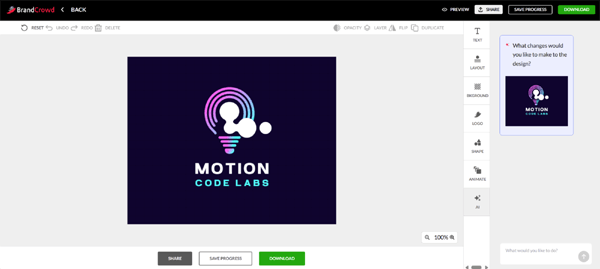 A natural language chat