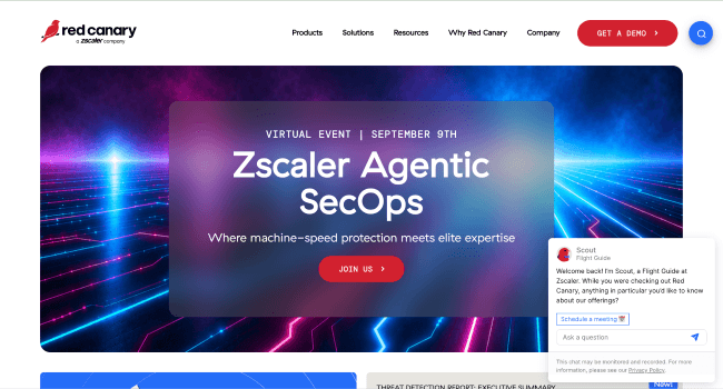 Red Canary security operations webpage