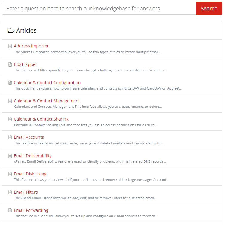 screen shot of the index page