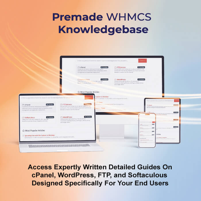 Customizable hosting guides with professional tone, covering cPanel, WordPress, FTP, and Softaculous for seamless user support