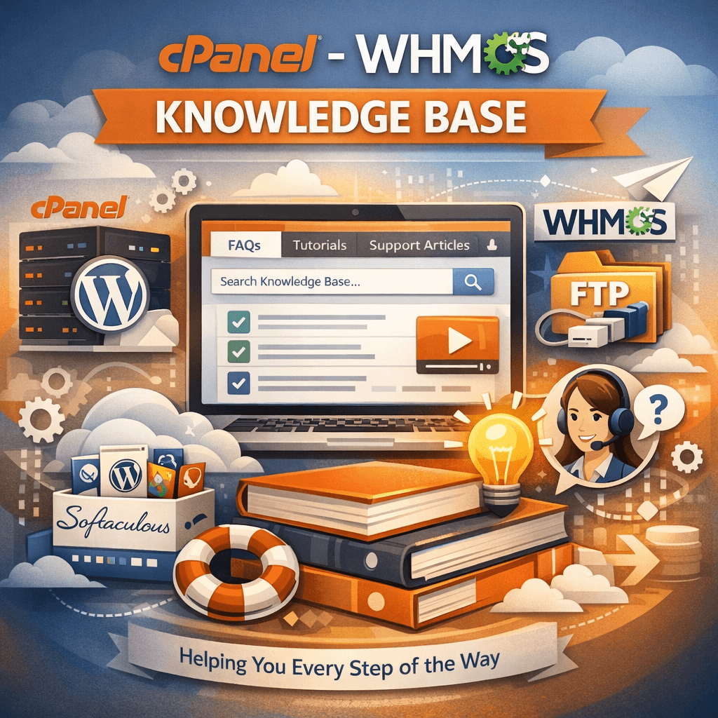 Professional cPanel knowledge base articles with step-by-step instructions and clear screenshots for hosting clients
